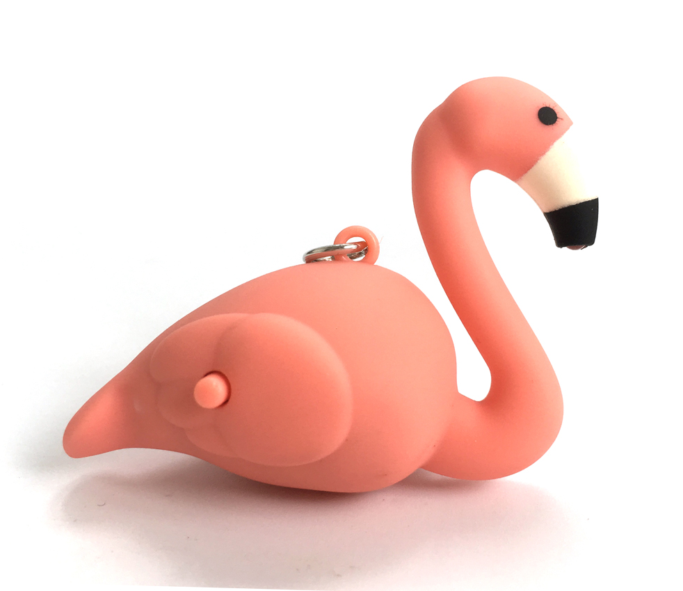 HL2118 火烈鳥 LED發(fā)聲發(fā)光手電鑰匙扣 包包、手機(jī)掛件小禮品